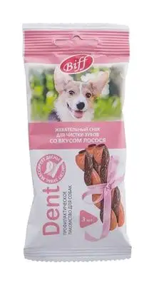 Купить titbit лакомство для собак мелких пород жевательный снек dent со вкусом лосося (3 шт)