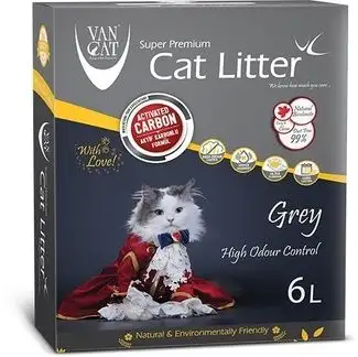 Купить van cat комкующийся наполнитель для кошек с активированным углем, без пыли,  коробка (grey)