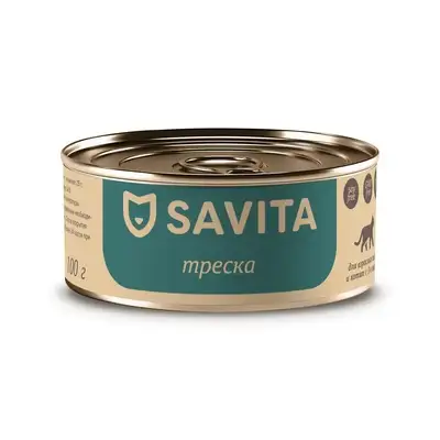 Купить savita консервы для кошек и котят "Треска"