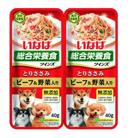 Купить inaba twins пауч для собак Куриное филе с овощами и говядиной в желе