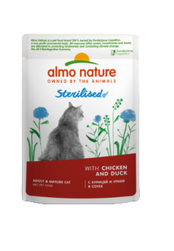 Almo Nature Влажный корм для стерилизованных кошек с курицей и уткой в соусе (пауч)