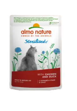 Almo Nature Влажный корм для стерилизованных кошек с курицей и уткой в соусе (пауч)