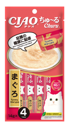 Купить inaba Чао Чуру лакомства для кошек пюре поддержка здоровья, желтоперый тунец