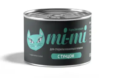 MI-MI консервы для взрослых кастрированных котов и стерилизованных кошек с тунцом в соусе