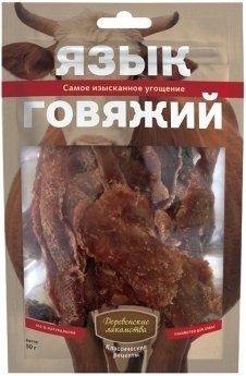Купить Деревенские лакомства лакомство для собак язык говяжий
