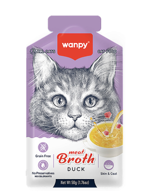 Wanpy Cat влажный корм для кошек бульон с уткой (Пауч)