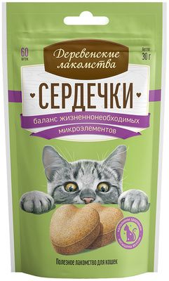 Купить Деревенские лакомства для кошек сердечки для баланса жизненно необходимых микроэлементов