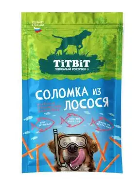 TiTBiT лакомство для собак соломка из лосося