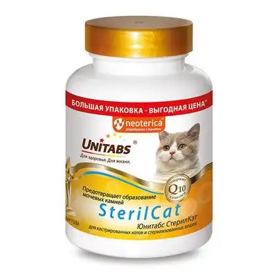 Купить unitabs sterilcat Витаминно-минеральный комплекс для кастрированных котов и стерилизованных кошек