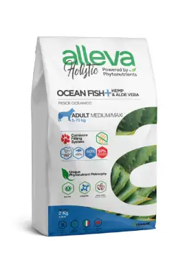 Купить alleva holistic dog adult ocean fish medium/maxi сухой корм для взрослых собак средних и крупных пород с океанической рыбой, коноплей и алое вера