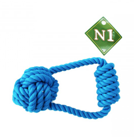 №1 игрушка для собак Грейфер петля с ручкой и узлом, синий