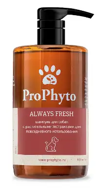 Купить prophyto always fresh жидкий шампунь для собак с растительными экстрактами для регулярного гигиенического очищения кожи и шерсти