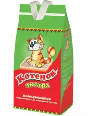 Котенок Наполнитель для кошек комкующийся экстра