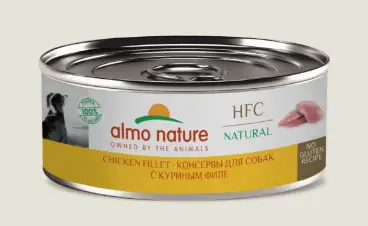 Купить almo nature (hfc, natural, chicken fillet) консервы для собак и щенков с куриным филе