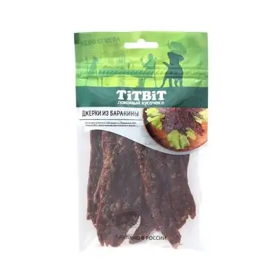 Купить titbit лакомство для собак джерки мясные из баранины Меню от Шефа