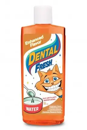 Купить dental fresh Жидкая зубная щетка для кошек со вкусом тунца от зубного налета, зубного камня (1ч.ложка - 225мл воды)