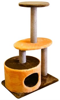 Купить zooexpress комплекс Цилиндр 3 когтеточки 2 полки мех однотонный джут для кошек