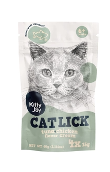 Купить kitty joy лакомство для кошек, крем-пюре с тунцом и курицей