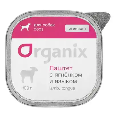 Купить organix Премиум влажный корм паштет с ягненком и языком для собак всех пород, 85% мяса (ламистер)