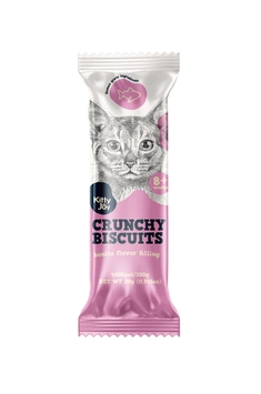 KITTY JOY лакомство для кошек, хрустящие подушечки с начинкой со вкусом бонито