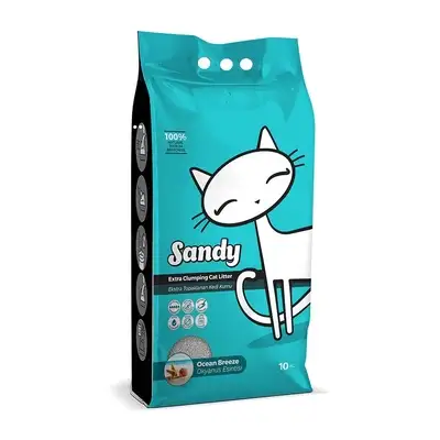 Купить sandy комкующийся наполнитель для кошек с ароматом океанского бриза