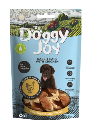Купить doggy joy лакомство для щенков всех пород, кроличьи ушки с курицей