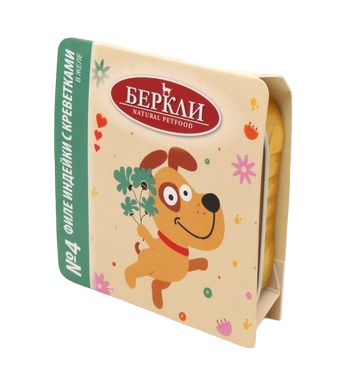 Berkley №4 влажный корм для собак, филе индейки с креветками в желе (ламистер)