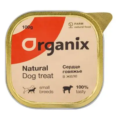 Купить organix влажное лакомство для собак измельченное сердце говяжье в желе