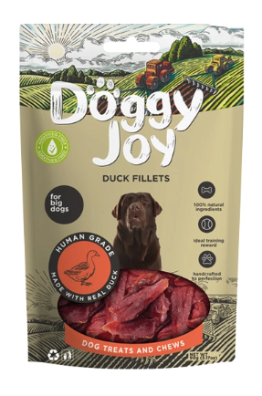 Купить doggy joy лакомство для собак крупных пород, утиные полоски