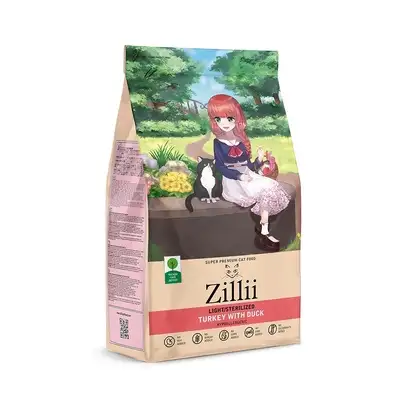 Купить zilli сухой корм для взрослых кошек с избыточным весом и стерилизованных Индейка с Уткой
