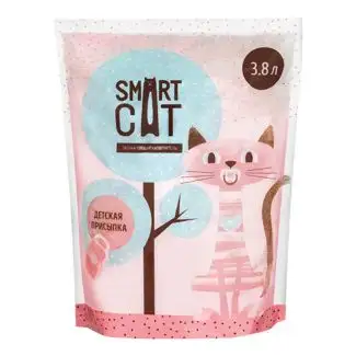 Купить smart cat наполнитель для кошек силикагелевый с ароматом детской присыпки