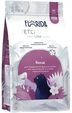 FLORIDA vet RENAL сухой корм для кошек для поддержания функции почек при хронической и острой недостаточности