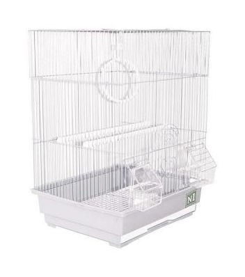 Купить №1 клетка для птиц прямоугольная, укомплектованная, белая