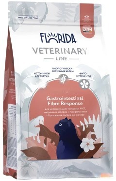 Купить florida vet gastrointestinal fibre response сухой корм для кошек для нормализации моторики ЖКТ, коррекции запоров и профилактики образования волосяных комков