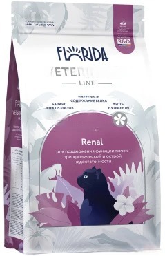 Купить florida vet renal сухой корм для кошек для поддержания функции почек при хронической и острой недостаточности
