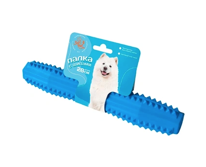 Купить Зооник игрушка для собак Палка с шипами, литая резина, синяя