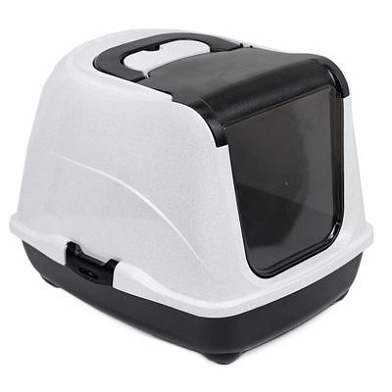 Yami-Yami туалет закрытый с дверцей для кошек, черный