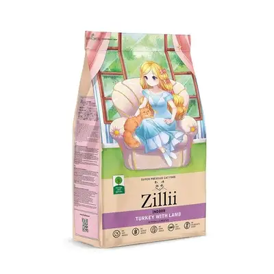 Купить zilli сухой корм для взрослых кошек живущих в помещении Индейка с Ягнёнком