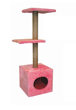 ZOOexpress комлекс для кошек "Куб 2 полки" мех однотонный