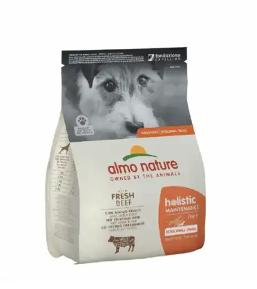 Купить almo nature holistic сухой корм для взрослых собак малых пород со свежей говядиной и коричневым рисом