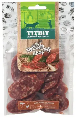 Купить titbit лакомство для собак колбаса нарезка Бергамо