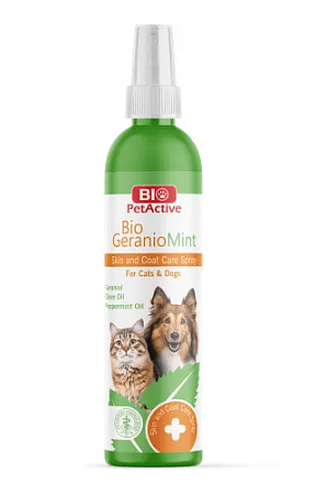 Купить biopetactive bio geraniomint спрей для ухода за кожей и шерстью кошек и собак