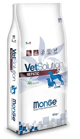 Купить monge vetsolution dog hepatic сухой корм для взрослых собак всех пород при заболеваниях печени