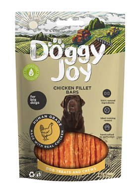 DOGGY JOY лакомство для собак крупных пород, полоски из куриного филе