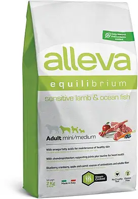 Alleva Equilibrium Sensitive Lamb & Ocean Fish Adult Mini/Medium сухой корм для взрослых собак мелких и средних пород с ягненком и океанической рыбой