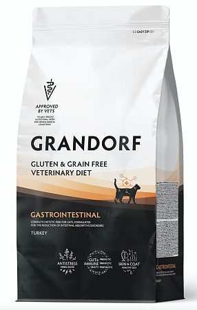 Купить grandorf veterinary diet cat gastrointestinal полнорационный диетический сухой корм для кошек при расстройствах пищеварения