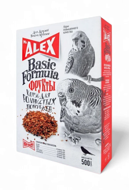 Mr.Alex сухой корм для волнистых попугаев «фрукты» (basic)
