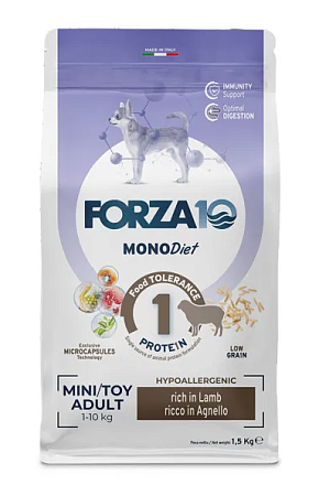 Купить forza10 monodiet adult mini agnello con riso сухой корм для взрослых собак мелких пород, с ягнёнком и рисом