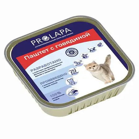 Купить prolapa premium ламистер полнорационный консервированный корм паштет с говядиной для кошек