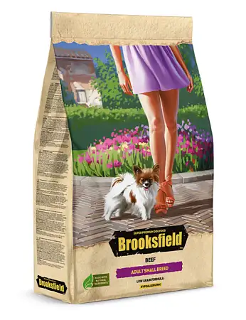 Купить brooksfield low grain adult dog small breed сухой корм для взрослых собак мелких пород с говядиной и рисом